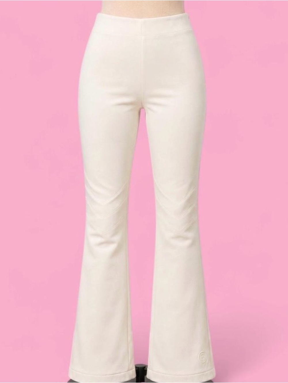 Bogner Hazel Softshell Ski Pants Off White/Ecru Bootcut Zip Hem Women’s US 4